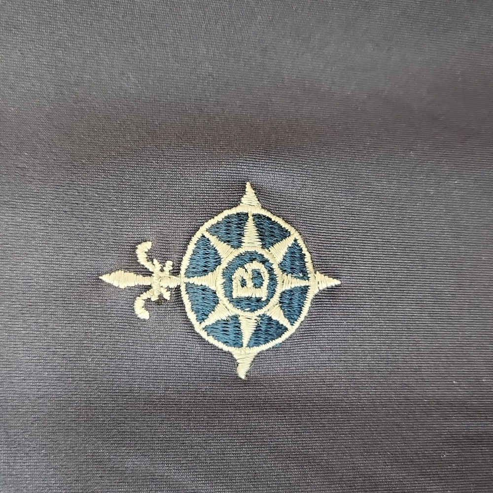 Peter Millar Summer Comfort dark purple golf shirt compass fleur de lis logo XL - Picture 3 of 7
